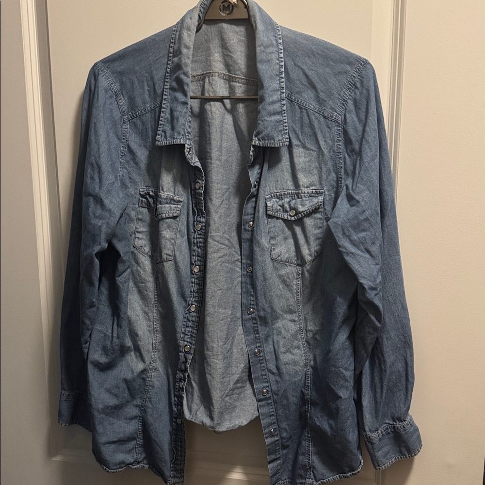 Denim Button-Up Shirt